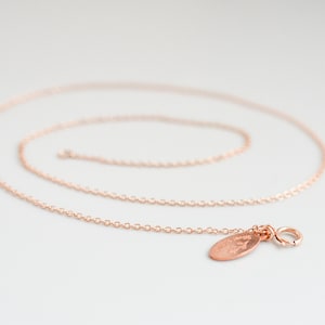 Plain Rose Gold Filled Chain Necklace - Rose Gold Chain Replacement - Add on Charms Necklace - Simple Chain Necklace - Cable Jewelry