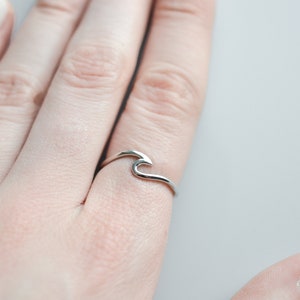 Ocean Wave Ring Sterling Silver, Ocean Ring, Dainty Ring, Sterling Silver Rings for Women,  Size 2-13, Minimalist Ring, Beach Ring