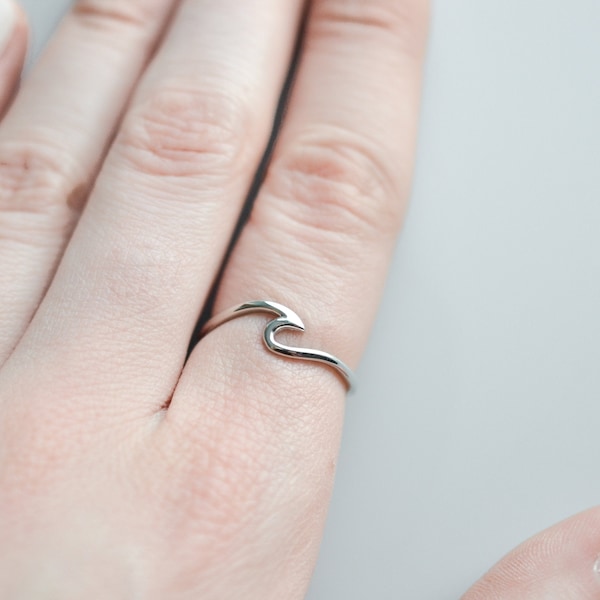 Ocean Wave Ring Sterling Silver, Ocean Ring, Dainty Ring, Sterling Silver Rings for Women,  Size 5 6 7 8 9 10, Minimalist Ring, Beach Ring