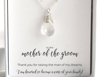 Custom Mother of the Groom Gift from Bride, Personalized Birthstone Necklace for Future Mother In Law, Bridal Party Wedding Gift for Mom