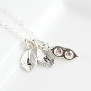 Sterling Silber Erbsenschote Halskette, beste Freundgeschenk, Freundschaft Schmuck, 1 2 3 Erbsen Anhänger, zwei drei Erbsen in einer Schote Anhänger, Peapod Schwestern