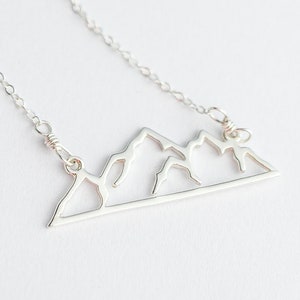 Mountain Necklace Sterling Silver, Wanderlust Necklace for Women, Nature Jewelry, Move Mountains Hiker Gift, Adventure Minimalist Necklace