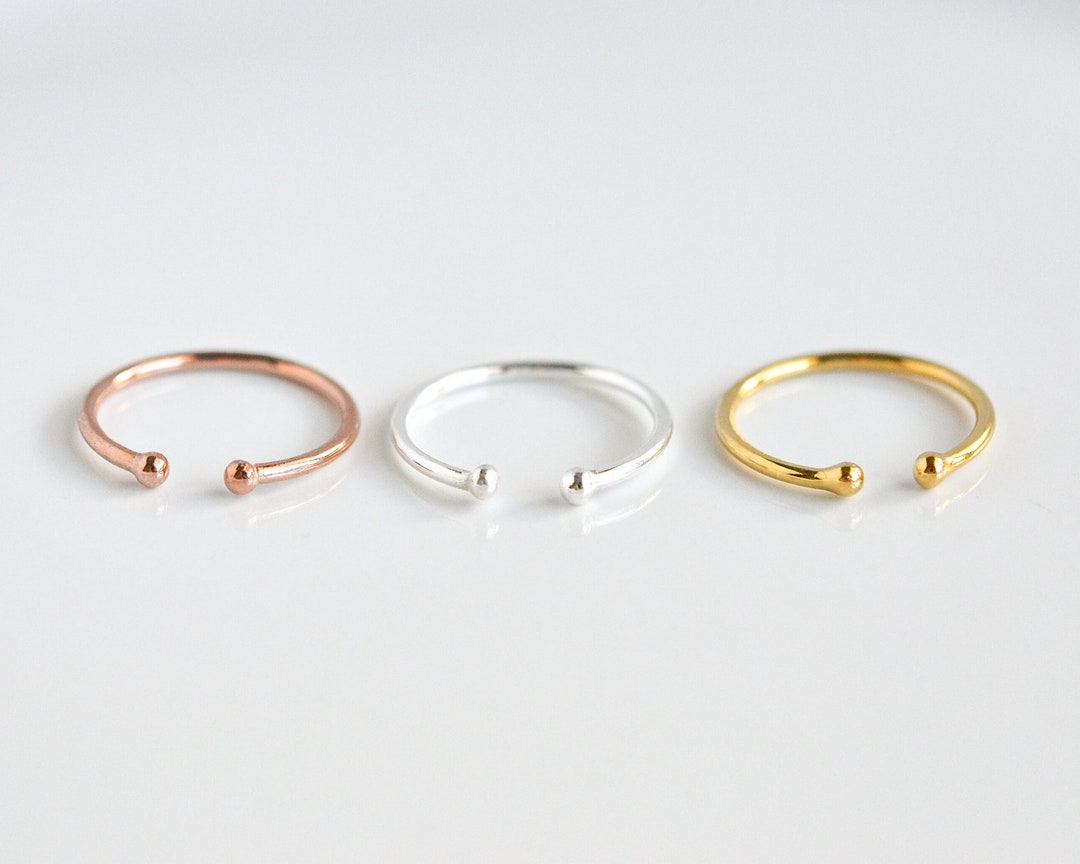 Minimalist Adjustable Rings for Women, Sterling Silver or Gold Filled ...