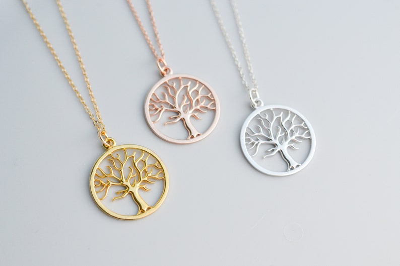 Rose Gold Family Tree Necklace for Mother of the Groom Gift Etsy
