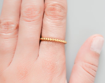 Gold filled Bubble Ring, Gold Perlen Ringe für Frauen, Perlen Ring, MinimalistIscher Punkt Ring, zierliche Gold Ring, Schlichter Gold Ring Größe 5 6 7 8 9 10