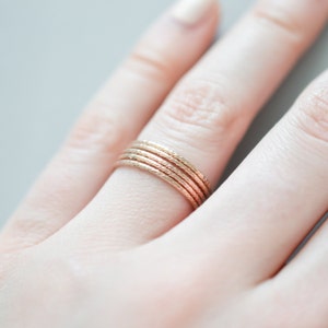14K Rose Gold Filled Stacking Ring Set for Women - Minimalist Rose ...