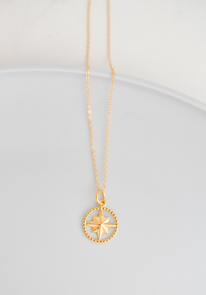 High School Graduation Gift for Her, Gold Filled Compass Necklace Class of 2024, College Masters Degree Nurse Best Friend Daughter image 2
