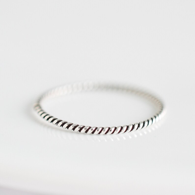 Sterling Silver Twisted Stacking Rings for Women - Ultra Thin Band ...