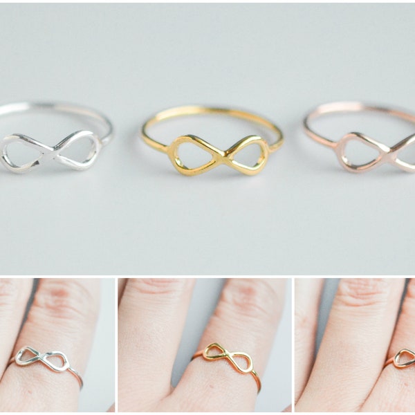 Gold Filled Infinity Ring, Love Promise Ring, Simple Thumb Ring for Her, Dainty Minimalist Ring for Women, Jewelry Gift, Size 5 6 7 8 9 10