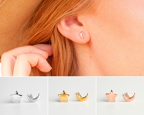 Sun, Moon & Star Stud Earrings for Sale | La Kaiser