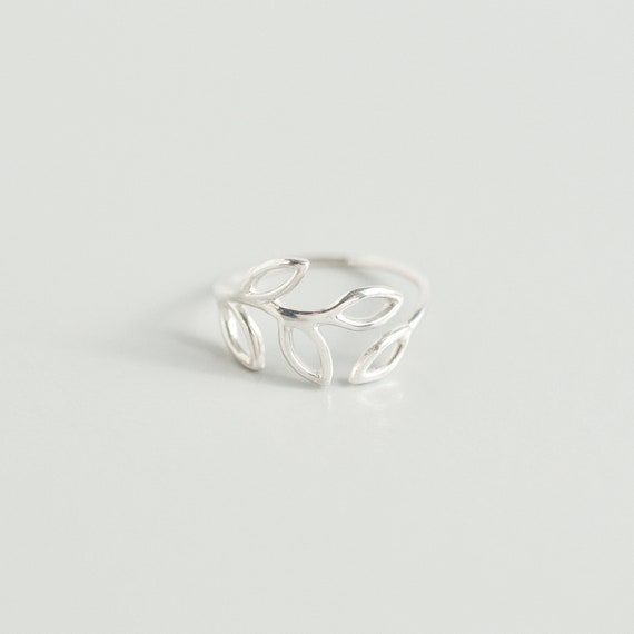 925 Sterling Silver Leaf Ring For Women Nature Inspired Etsy