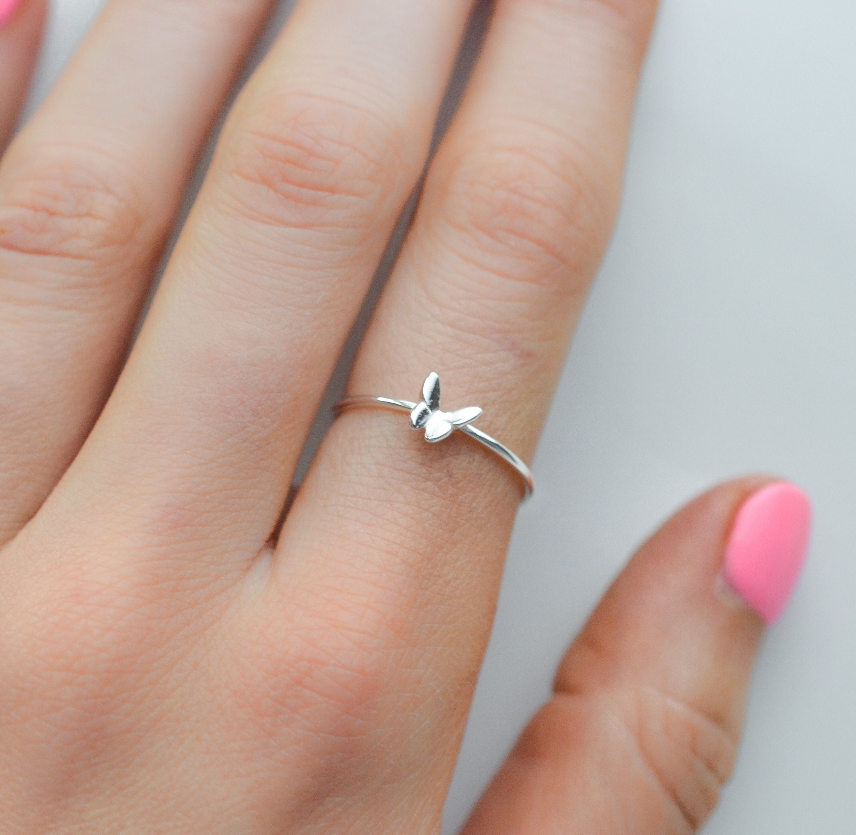 Dainty Butterfly Ring - Etsy