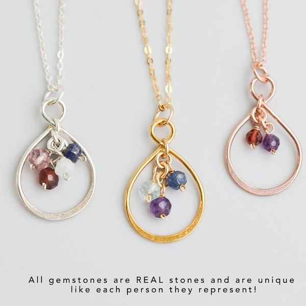 誕生石付きスターリングシルバーのマザーズネックレス、ゴールドのパーソナライズされたママネックレス、おばあちゃんへの母の日ギフト、おばあちゃんのファミリージュエリー