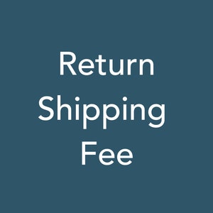 May include: White text on a dark teal background reads "Return Shipping Fee". The text is centered and in a sans-serif font. The background is a solid color.