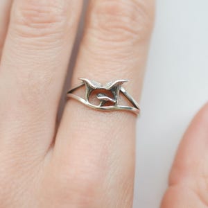 Sterling Silver Mushroom Ring, Woodland Forest Ring, Cottagecore Jewelry, Toadstool Mushroom Fairy Core Ring, Botanical Nature Inspired Ring