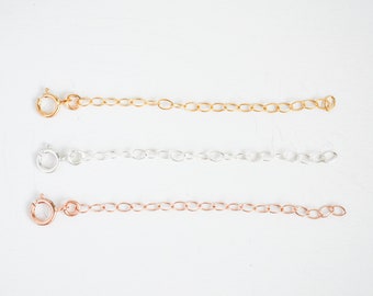 Sterling Silver, 14k Goldfill or Rose Gold Necklace Extender, Necklace Extension,  2 or 4 Inches, Silver Bracelet Extender, Chain Extender