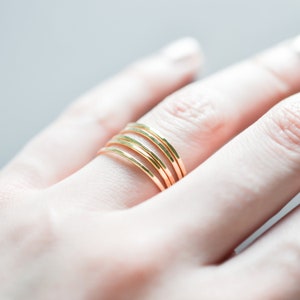 14k Rose Gold Filled Stacking Ring Set for Women - Minimalist Rose ...