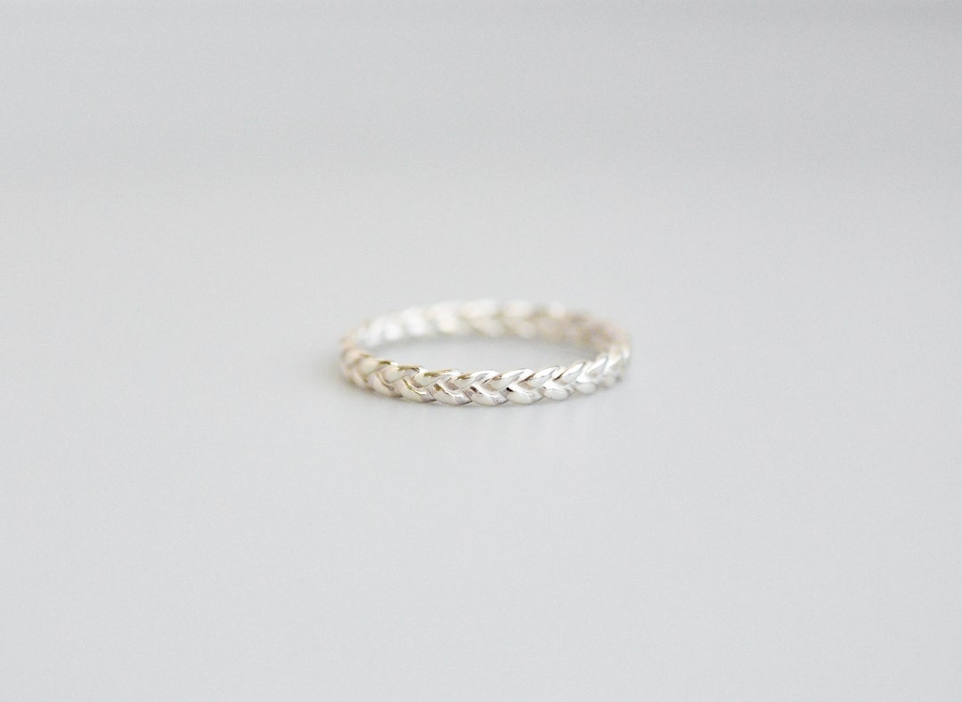 Sterling Silver Braided Ring for Women, Simple Dainty Ring, Minimalist ...