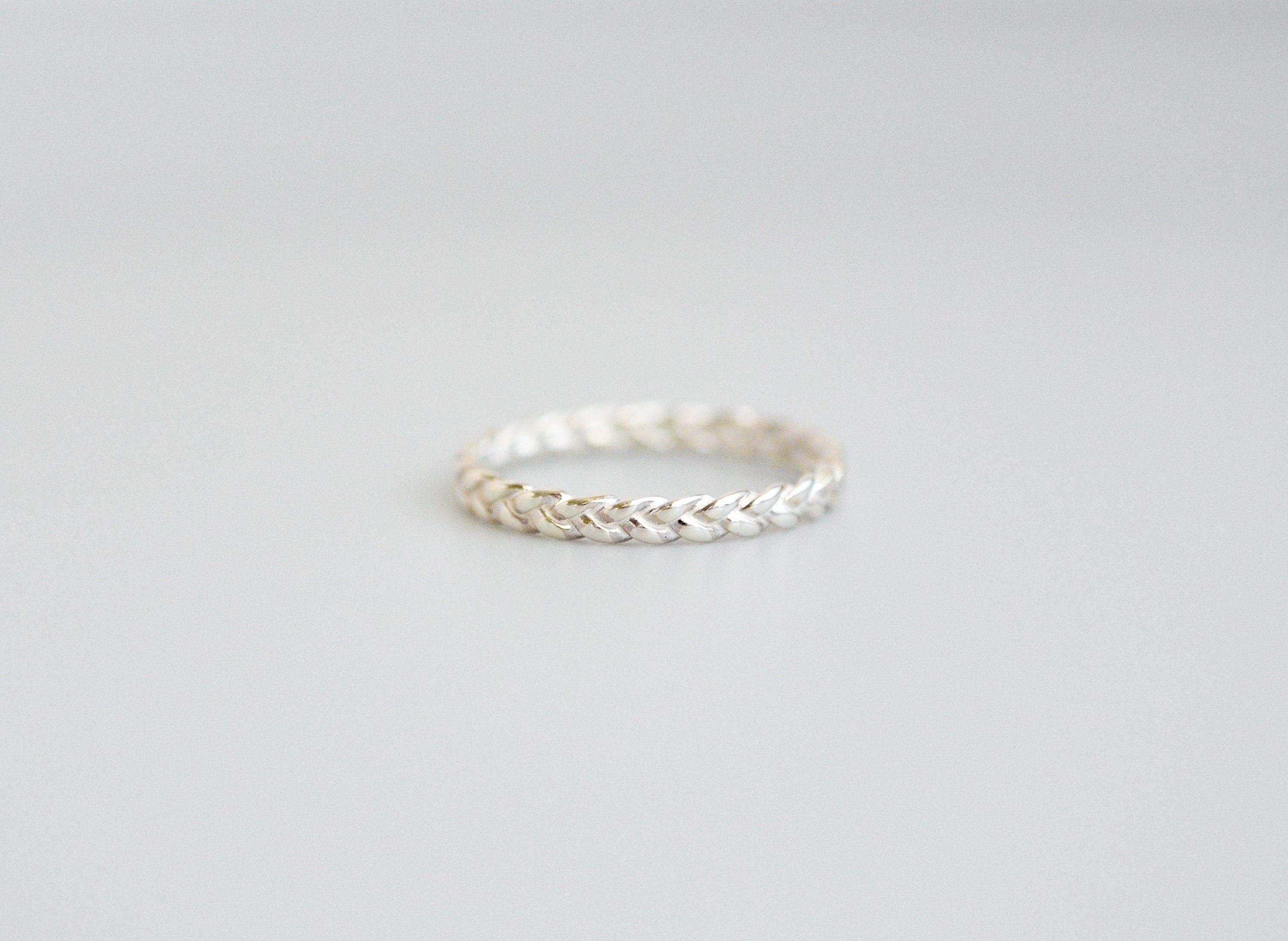 Bague Empilable En Argent Sterling 925 - Tressée, Faite Main, Taille Ajustable, Inde