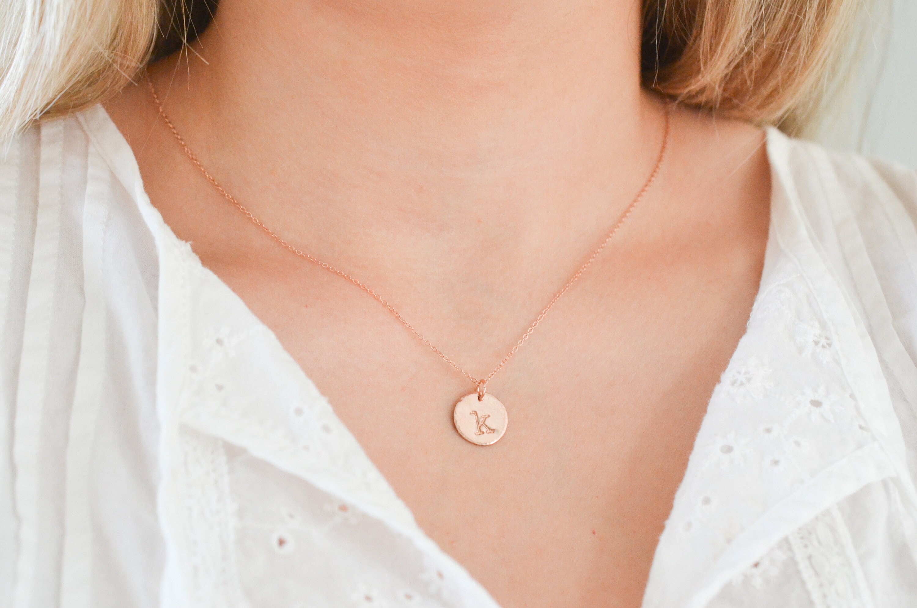 Custom Initial Necklace in 14k Gold 1 2 3 4 5 Letter | Etsy