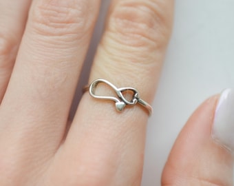 Sterling Silver Stethoscope Ring, Heart Stethoscope Band, Nurse Doctor Jewelry, Medical Field Gift, Sizes 4-10, RN Graduation Ring