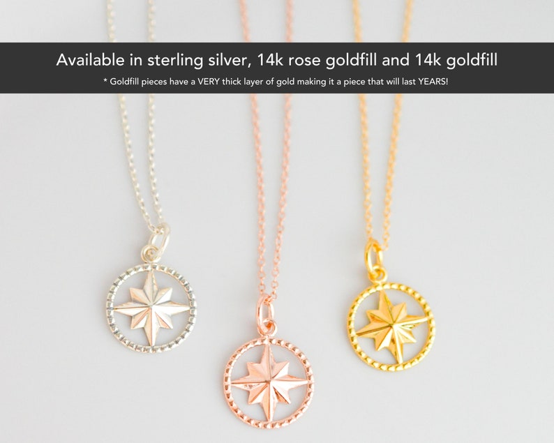 High School Graduation Gift for Her, Gold Filled Compass Necklace Class of 2024, College Masters Degree Nurse Best Friend Daughter image 4