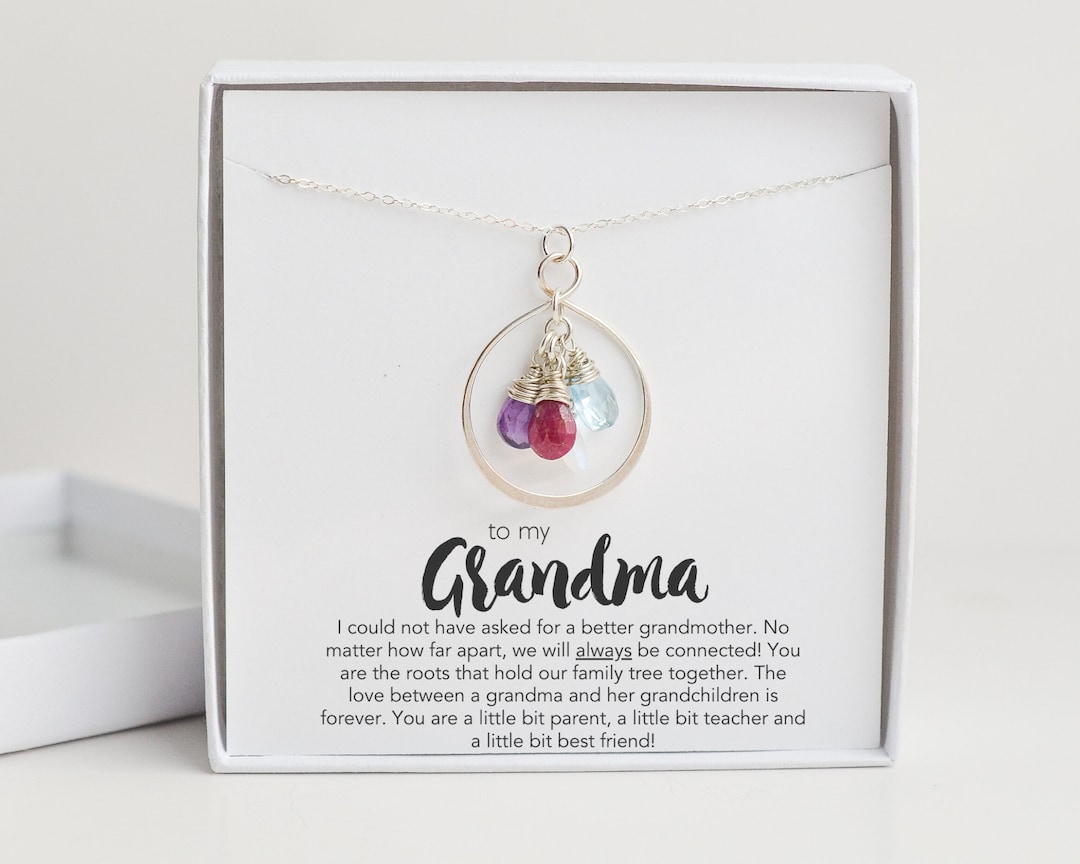 Grandchildren Grandparents Birthstone Necklace Birthstone Necklace