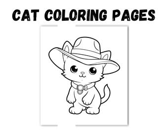 Cute Cat Coloring Pages | Kitten Designs (Digital Download)