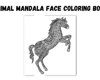 Animal Mandala Face Coloring Book