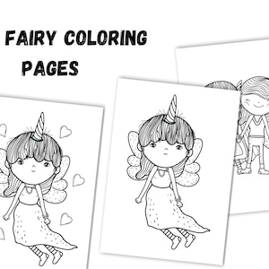 Cute Fairy Coloring Book | Kids Coloring Pages (digital Download) - Etsy
