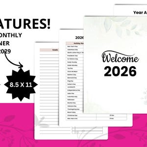 5-Year Monthly Planner 2025-2029: Goal Tracker, Budget (Digital Download)