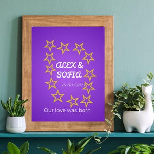Personalisierte Sternenkarte - Kunstdruck für besondere Sternbilder, Hochzeiten, Verlobungen & besondere Daten, zum Jahrestag oder als Geschenk