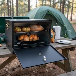 Camping Oven - Stonehouse Forge Pop-On-Top - Camping Stoves, BBQ Grill, Home Stoves, Rocket Stoves, Preppers, RV, Tenting, Hunting, Survival