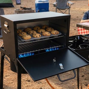 Pop-On-Top Camping Oven for Camp Stove, BBQ Grill, Off-Grid, Preppers, Hunt Camps, and Home Stove