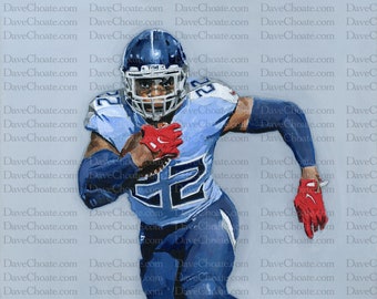 Derrick Henry, Tennessee Titans - Art Photo Print from an Original Painting