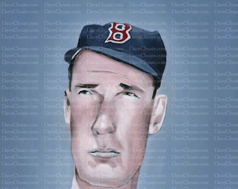 Ted Williams, Boston Red Sox Acrylic Original Painting. Measures 11x14.