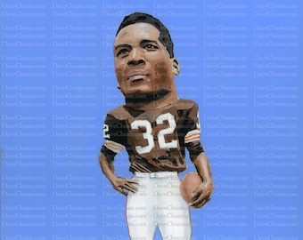 Jim Brown, Cleveland Browns Original Acrylic Painting. Measures 11x14.