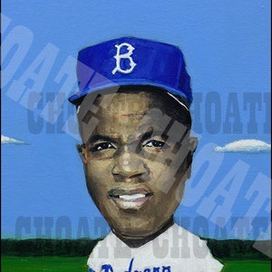 Jackie Robinson, Brooklyn Dodgers Art Photo Print