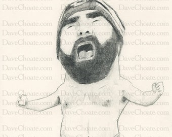 Jason Kelce original pencil drawing 11" x 14"