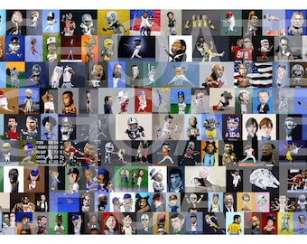 Collage (NO YANKEES) with over 130 paintings on one Art Print