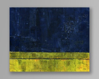 Blue Yellow 15 an Original Acrylic Painting. Measures 16" x 20".