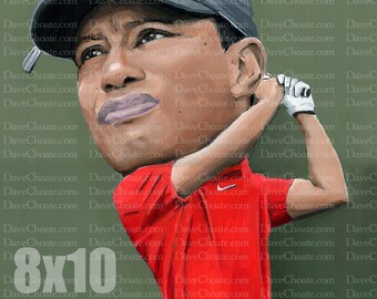 Tiger Woods, Golf Art Photo Print