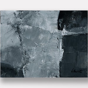 Muted Blue 241 an Original Abstract Acrylic Painting. Measures 8x10 image 1