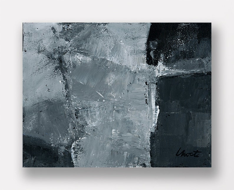 Muted Blue 241 an Original Abstract Acrylic Painting. Measures 8x10 image 1