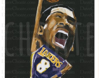 Kobe Bryant Giclee Limited Print, Los Angeles Lakers from Original Painting