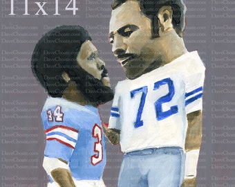 Earl Campbell, Houston Oilers and Ed "Too Tall" Jones, Dallas Cowboys Art Photo Print