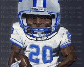 Barry Sanders, Detroit Lions Art Photo Print