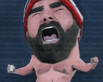 Jason Kelce Original Acrylic Painting. Measures 11x14