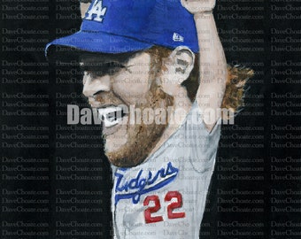 Clayton Kershaw, Los Angeles Dodgers Original Painting.