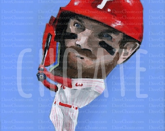 Bryce Harper, Philadelphia Phillies Art Photo Print from Original Painting